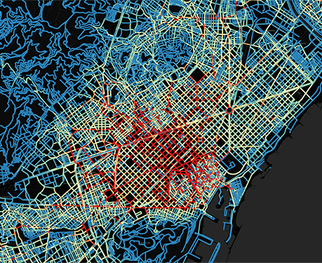 Información de transeúntes en la ciudad de Barcelona